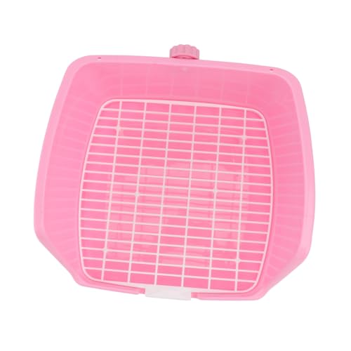 FONDOTIN Kaninchen Toilette mit Rutschfestem Boden Hohem Zaun und Gitternetz Einfach zu Reinigen Inklusive Befestigungsverschluss Geeignet für Kaninchen Chinchillas Meerschweinchen und von FONDOTIN