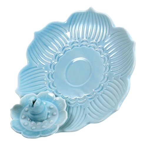 FONDOTIN Keramik Räucherstäbchenhalter Lotusblüte Retro Design Stabiler Desktop Weihrauchbrenner Dekoratives Räuchergefäß für Haus Büro Meditation FONDOTIN Keramik Räucherstäbchenhalter Lotusblüte Retro Design Stabiler Desktop Weihrauchbrenner Dekoratives Räuchergefäß für Haus Büro Meditation von FONDOTIN