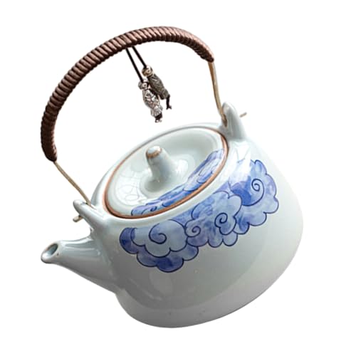 FONDOTIN Kleine Keramik Teekessel mit Einzigartigem Griff Eleganter Porzellan Teekessel für Zuhause und Kleine Runden Stilvoller Traditioneller Kaffeebereiter Einfach zu Reinigen und von FONDOTIN