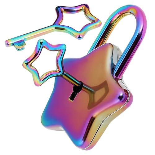 FONDOTIN Kleines Sternförmiges Vorhängeschloss Schlüssel Rostfrei Leicht und Kompakt Dekoratives DIY padlock für Notizbücher als Geschenk für Mädchen und Freundin FONDOTIN Kleines Sternförmiges Vorhängeschloss Schlüssel Rostfrei Leicht und Kompakt Dekoratives DIY padlock für Notizbücher als Geschenk für Mädchen und Freundin von FONDOTIN
