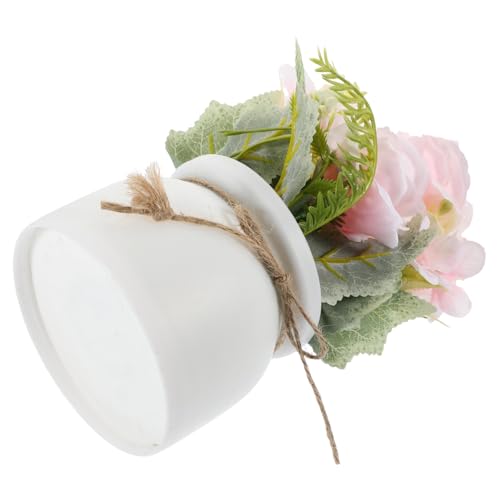 FONDOTIN Künstliche Kleine Topfpflanze mit Lebensechten Rosen Realistische Deko für Wohnzimmer Büro Küche Pflegeleicht Langlebig für Tisch Regal Ablage von FONDOTIN