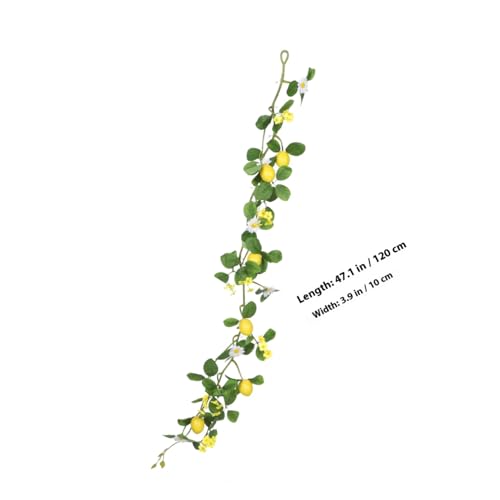 FONDOTIN Künstliche Zitronengirlande Leichtes Formstabiles Deko Element mit Grünen Blättern Eleganter Künstlicher Zitronenstrauch für Wand Haustür Wohnzimmer Balkon und Garten von FONDOTIN