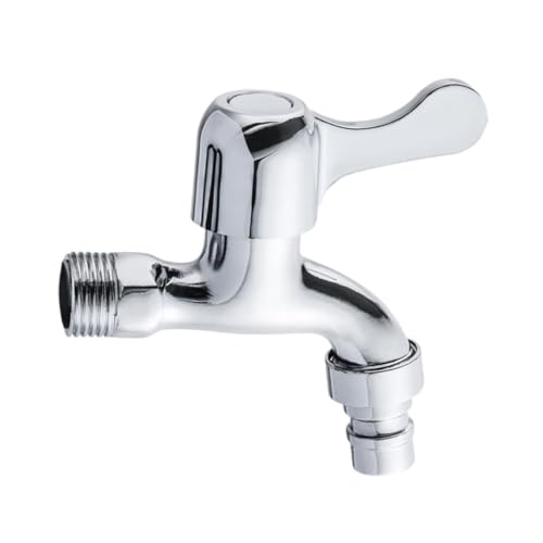 FONDOTIN Kupfer Wasserhahn Waschmaschinen Anschluss Wasserhahn mit Langlebiger Beschichtung Rostfrei Passend für Balkon und Mop Pool Modernes Silbernes Design Robust und Langlebig von FONDOTIN