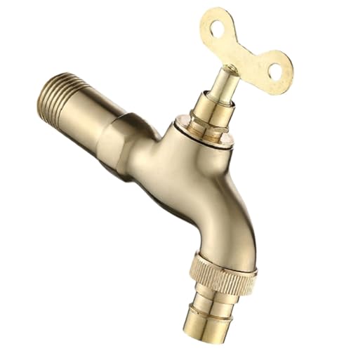 FONDOTIN Kupfer Wasserhahn mit Schlüssel Wandmontierter Waschmaschinen Wasserhahn Schnellverschluss Langlebig und Ergonomisch für Küche Bad und Außenbereich Geeignet von FONDOTIN