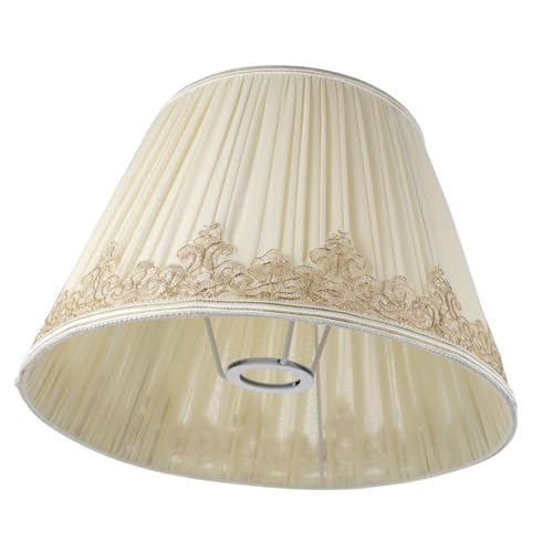 FONDOTIN Lace Stoff Lampenschirm Ersatz Lampenabdeckung für Tischlampe Schlafzimmer Hotel Beige Langlebiger Praktischer Lampenschirm Innen Dekorativ Einfach zu Montieren von FONDOTIN