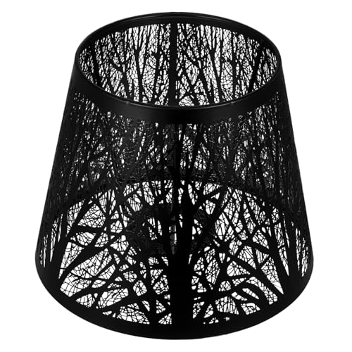 FONDOTIN Lampenschirm aus Schmiedeeisen mit Baum Schattendesign Langlebiger Stabiler Tischlampen Schirm Einfach zu Montieren Dekoratives Zubehör für Wohn und Arbeitsbereiche von FONDOTIN