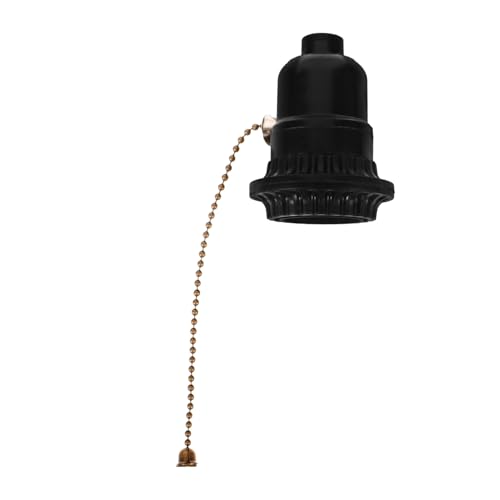 FONDOTIN Lampensockel mit Zugkette Pull Chain Lampenfassung LED Schraubsockel mit Schalter für Stehlampe Haushaltslampe Lampenzubehör Langlebig und Einfach zu Bedienen von FONDOTIN