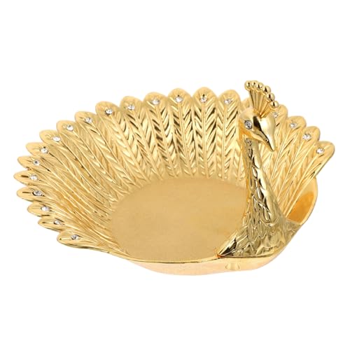 FONDOTIN Luxuriöse Goldfarbene Metall Obstschale mit Strassbesatz Peacockförmiges Dekoratives Aufbewahrungs und Serviertablett für Wohn und Partydeko Multifunktionales Snack und FONDOTIN Luxuriöse Goldfarbene Metall Obstschale mit Strassbesatz Peacockförmiges Dekoratives Aufbewahrungs und Serviertablett für Wohn und Partydeko Multifunktionales Snack und von FONDOTIN