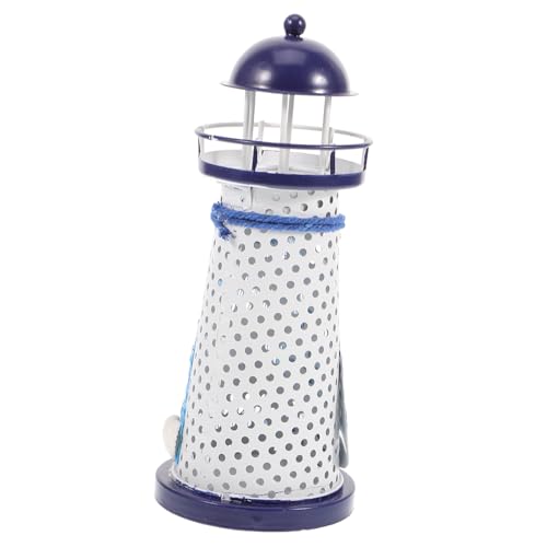 FONDOTIN Mediterraner Leuchtturm Kerzenhalter aus Metall Maritimer Teelichthalter für Schreibtisch und Wohnraumdeko Robustes Nautisches Windlicht für Strandpartys und Tischdekoration FONDOTIN Mediterraner Leuchtturm Kerzenhalter aus Metall Maritimer Teelichthalter für Schreibtisch und Wohnraumdeko Robustes Nautisches Windlicht für Strandpartys und Tischdekoration von FONDOTIN