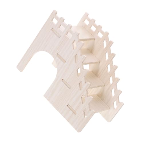 FONDOTIN Mehrfunktionale Hamster Leiter aus Natürlichem Holz Stabiles Kleintier Versteck und Kletterplattform für Hamster Meerschweinchen und Kleine Haustiere Dekoratives Haustierzubehör von FONDOTIN