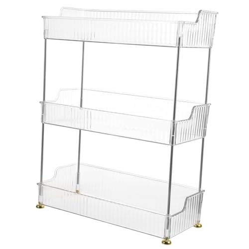 FONDOTIN Mehrschichtiges Badezimmer Regal aus Pet und Edelstahl Stabiles Eckregal mit Zwei Etagen für Kosmetik und Toilettenartikel Moderner Organizer für Bad Küche und Wohnräume von FONDOTIN