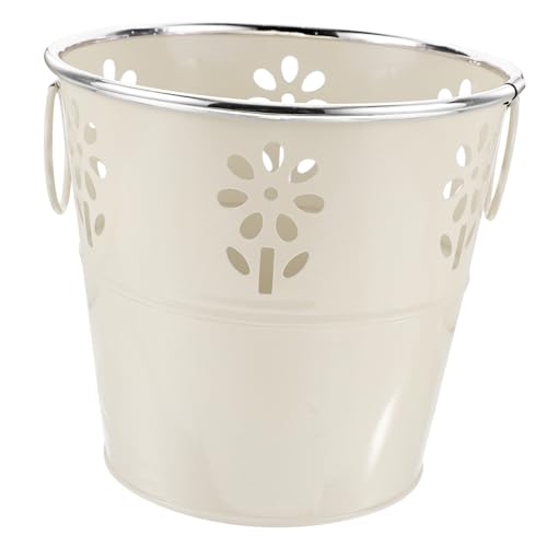 FONDOTIN Vintage Eisenblumentopf Mit Henkel Rustikaler Pflanzkübel Im Landhausstil Rund Und Hohl Für Deko Und Pflanzen Im Garten Oder Innenbereich Beige FONDOTIN Vintage Eisenblumentopf Mit Henkel Rustikaler Pflanzkübel Im Landhausstil Rund Und Hohl Für Deko Und Pflanzen Im Garten Oder Innenbereich Beige von FONDOTIN