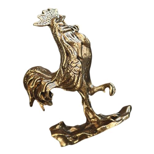 FONDOTIN Messing Huhn Dekoration Retro Gartenfigur Robust Originelles Design Wetterfest für Outdoor und Teetisch Vintage Hühnerskulptur als Stilvolles für Frauen von FONDOTIN