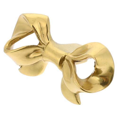 FONDOTIN Messing Schrankknopf Schleifenform Schubladengriff Vintage Stil Dekorativer Möbelknauf für Kommode Kleiderschrank und Schublade Einfache Montage Vielseitig für Wohn Schlafzimmer von FONDOTIN