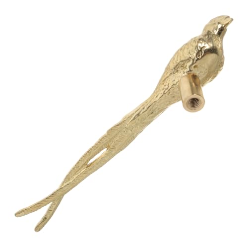 FONDOTIN Messing Vogelgriff Möbelknopf Chinesischer Langschwanz Vogel Design Dekorativer Schrankgriff für Kommode Schublade Kleiderschrank Langlebig Einfache Montage von FONDOTIN