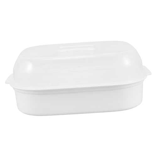 FONDOTIN Mikrowellen Dampfgarer Kunststoff Großer Transparenter Dampfgarer mit Deckel Lebensmittelecht Hitzebeständig Schnellkoch Gartopf für Gemüse und Fisch für Haushalt und von FONDOTIN