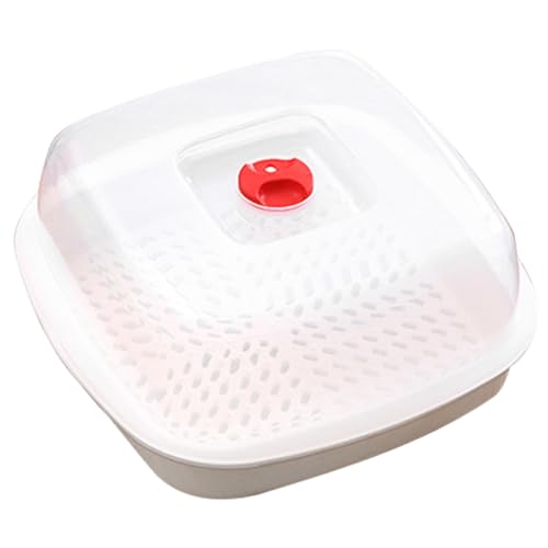 FONDOTIN Mikrowellen Dampfgarer Vielseitiges Küchenutensil mit Deckel zum Dämpfen von Gemüse Reis und Freies Plastik Leicht zu Reinigen für Mikrowelle und Kühlschrank Geeignet von FONDOTIN