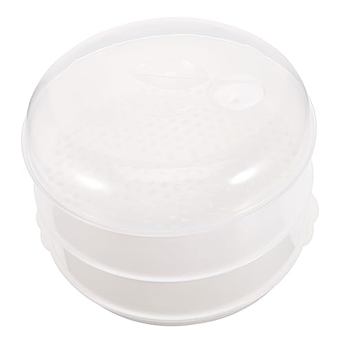FONDOTIN Mikrowellen Dampfgarer mit Deckel Doppelter Dampfgarbehälter für Platzsparendes Kochen für Gemüse und Dampfbrötchen Lebensmittelecht Einfach zu Reinigen Sicheres Design von FONDOTIN