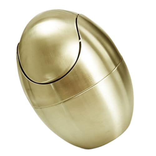 FONDOTIN Mini Desktop Müllbehälter Eierförmig Kompakt Schwingdeckel Küchen Abfallbehälter Für Büro Bad Theke Kleine Räume FONDOTIN Mini Desktop Müllbehälter Eierförmig Kompakt Schwingdeckel Küchen Abfallbehälter Für Büro Bad Theke Kleine Räume von FONDOTIN