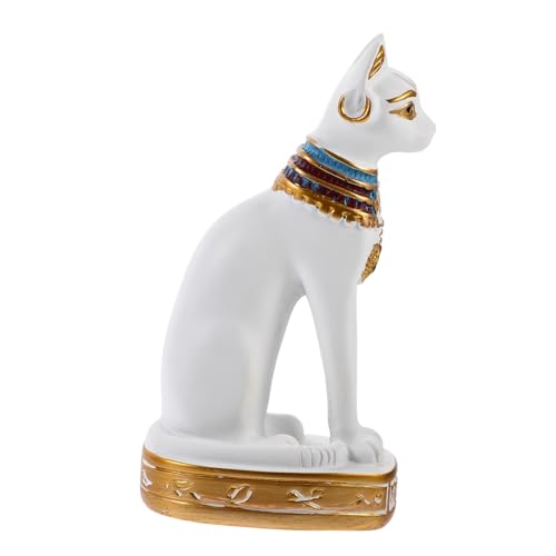 FONDOTIN Mini-Figuren Ägyptische Deko Heimdekoration Kleine Katzenfiguren Ägyptische Katze Tischdekoration Katzenfiguren Ägyptische Katze Heimfiguren Einfache Katzen-Dekoration von FONDOTIN