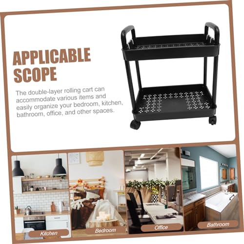 FONDOTIN Mobiler Aufbewahrungswagen aus Robustem PP mit Großer Kapazität und Haken Platzsparend für Bad Küche Büro und Schlafzimmer Vielseitiger Rollwagen für Einfache Zufällige Farbe von FONDOTIN
