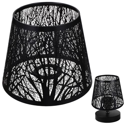 FONDOTIN Moderner Metall Lampenschirm mit Hohlem Baum-muster Schwarzer Lampenschirm für Steh Tischlampen Lochdurchmesser Stilvolle Eisenkunst für Schlafzimmer und Wohnzimmer FONDOTIN Moderner Metall Lampenschirm mit Hohlem Baum-muster Schwarzer Lampenschirm für Steh Tischlampen Lochdurchmesser Stilvolle Eisenkunst für Schlafzimmer und Wohnzimmer von FONDOTIN