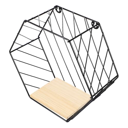 FONDOTIN Modernes Multifunktionales Wandregal aus Rostfreiem Eisen Wandmontiertes Aufbewahrungsregal für Küche Bad und Wohnräume Einfache Montage ohne Bohren Dekoratives Hexagon Design von FONDOTIN