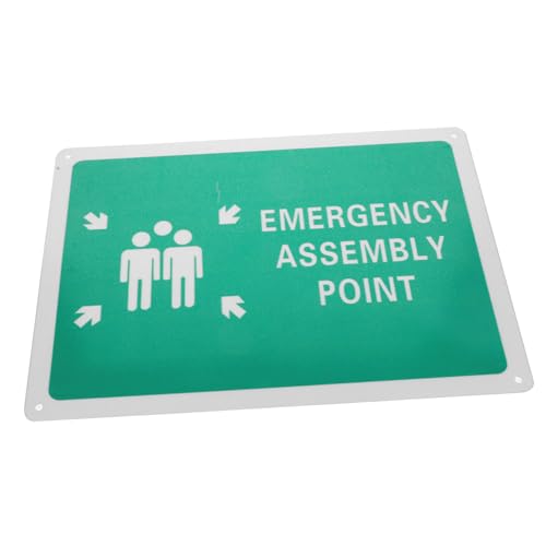 FONDOTIN Notfall Sammelpunkt Schild Aluminium Warnschild Auffälliges Feuerwehr Versammlungszeichen Wetterfest für Fabriken Schulen Einkaufszentren von FONDOTIN