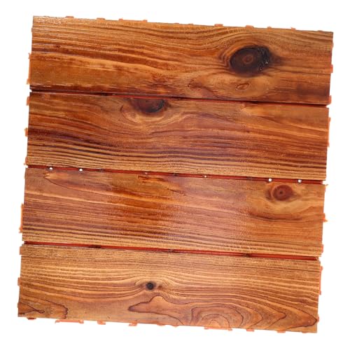 FONDOTIN Outdoor Balkonfliesen Interlocking Holzfliese Wetterfest DIY Terrasse Patio Bodenbelag Robust Langlebig Stark mit Verstärktem Unterbau Wasserabweisend Einfache von FONDOTIN