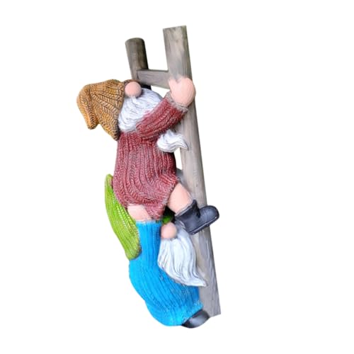 FONDOTIN Gartenzwerg Statue Kletternde Gnomfigur Aus Wetterfestem Harz Süße Gartendeko Für Und Terrasse Dekorative Zwerg Skulptur Für Garten Niedliche Gnomendekoration Für Hof von FONDOTIN