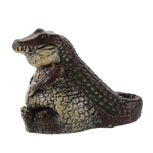 FONDOTIN Outdoor Schlüsselsafe Krokodil Form Wetterfest Dekorative Schlüsselbox für Garten Terrasse Versteckter Schlüsselkasten aus Resin mit Realistischem Miniatur Krokodil Design von FONDOTIN