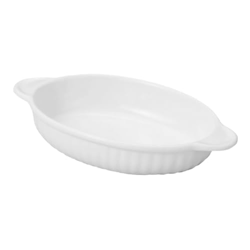 FONDOTIN Ovaler Keramik Gratin Pan mit Doppeltem Scald Griff Rutschfester Boden Vielseitige Ofenform und Servierschale Hitzebeständig und Leicht zu Reinigen für Backofen und Tischgebrauch von FONDOTIN