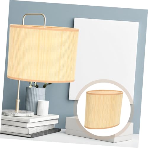 FONDOTIN Ovaler Lampenschirm aus Natürlichem Rustikaler Lampenschirm für Tischlampe und Stehlampe mit Warmem Licht Dekoratives Handgefertigtes Design im Boho Stil Passend für Leuchten von FONDOTIN