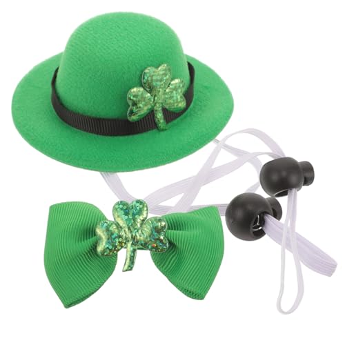 FONDOTIN Patrick's Day Haustier Kostüm mit Verstellbarem Top Hut und Schleife Süßes Hund Katzen Party Outfit Irish Cosplay Zubehör für Kleine Hunde und Welpen FONDOTIN Patrick's Day Haustier Kostüm mit Verstellbarem Top Hut und Schleife Süßes Hund Katzen Party Outfit Irish Cosplay Zubehör für Kleine Hunde und Welpen von FONDOTIN