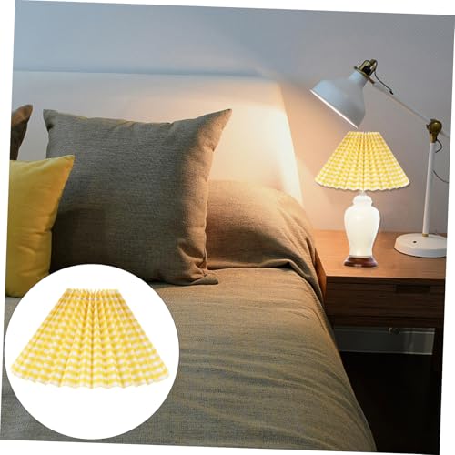 FONDOTIN Plicated Stofflampenschirm Gelb Kariert Lampenschirm Tischlampe Bedside Lamp Cover Stoffkunst Dekorative Lampenschirme für Schlafzimmer Wohnzimmer FONDOTIN Plicated Stofflampenschirm Gelb Kariert Lampenschirm Tischlampe Bedside Lamp Cover Stoffkunst Dekorative Lampenschirme für Schlafzimmer Wohnzimmer von FONDOTIN