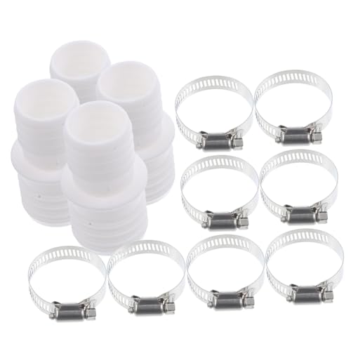 FONDOTIN Poolschlauch Adapter mit Rostfreien Edelstahl Schlauchschellen Langlebiger Abs und Edelstahl Verbinder für Poolzubehör Vakuumgeeigneter Anschluss für Poolreinigung von FONDOTIN