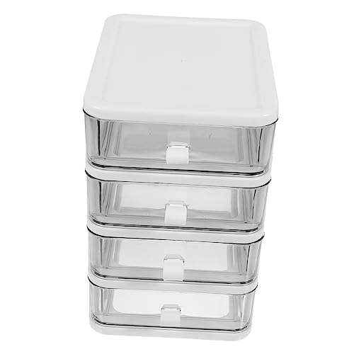 Transparente Schubladenbox Für Schreibtisch - 4-Lagiger Aufbewahrungsorganizer Für Bürobedarf Kosmetik Und Kleine Gegenstände - Praktischer Tisch Organizer Für Zuhause von FONDOTIN