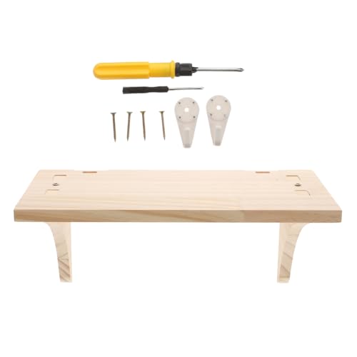 FONDOTIN Praktisches Wandregal aus Holz Stabiles Multifunktionales Wandmontage board für Küche und Wohnzimmer Platzsparendes Langlebiges Aufbewahrungsregal ohne Bohren für Kleine von FONDOTIN