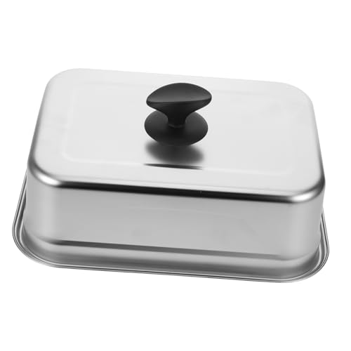 FONDOTIN Rechteckiger Grilldeckel Bauchiger Schmelzkäse Dome Vielseitiger Dämpf und Bratenschutz Rostfrei Öl und Spritzschutz für BBQ und Camping von FONDOTIN