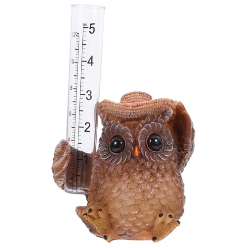 FONDOTIN Cute Rain Gauge Mit Eule Präziser Regenmesser Für Garten Deck Outdoor Dekoration Leicht Ablesbar Vielseitig Einsetzbar Wetterfest von FONDOTIN