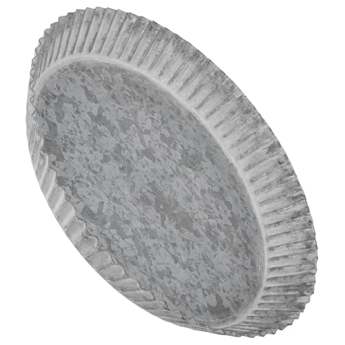 FONDOTIN Retro Blumentopf Untersetzer aus Metall Mittelgroß Rustikales Pflanztablett mit Wasserablauf Vielseitiger Pflanzenhalter für Garten und Zimmer Langlebig und Dekorativ von FONDOTIN