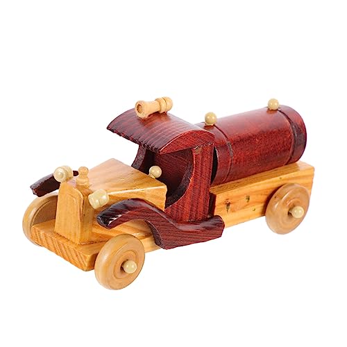 FONDOTIN Retro Holz Auto Modell Dekoration Vintage Holzornament mit Rustikaler Textur Kompakte für Wohnzimmer Büro Schlafzimmer Stilvolles Heimdekor aus Langlebigem Holz von FONDOTIN