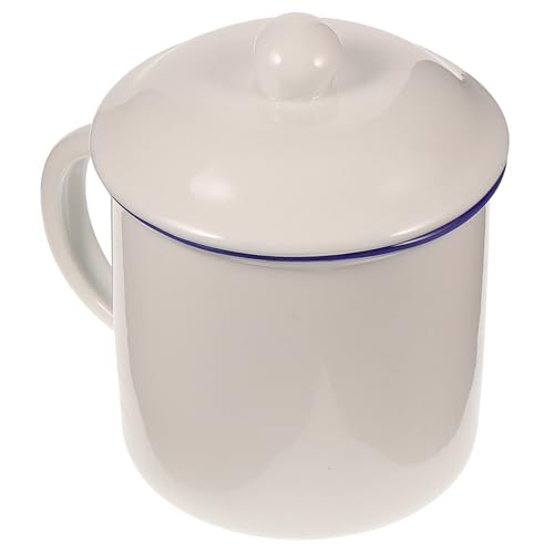 FONDOTIN Retro Keramik Teetasse mit Henkel Weißer Emaille Wasserbecher Langlebiger Haushalt Becher für Kaffee Tee Milch und Saft Robust und Einfach zu Greifen FONDOTIN Retro Keramik Teetasse mit Henkel Weißer Emaille Wasserbecher Langlebiger Haushalt Becher für Kaffee Tee Milch und Saft Robust und Einfach zu Greifen von FONDOTIN