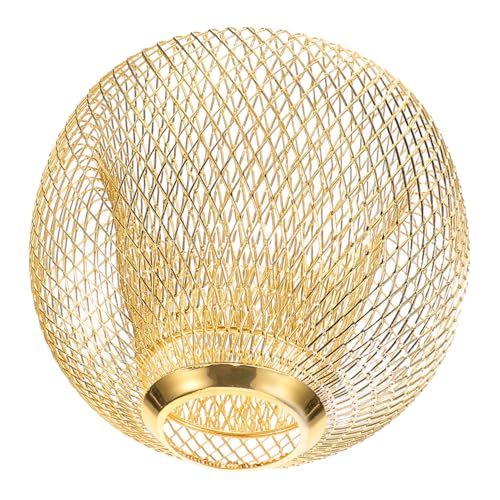 FONDOTIN Retro Metall Lampenschirm Kugel Goldfarben Hängend Hohl Geometrisch für Hotel Bar Wohnzimmer Deckenleuchte Stilvolle DIY Beleuchtung und Ersatzlampe von FONDOTIN