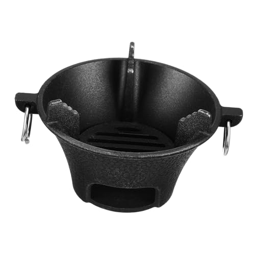 FONDOTIN Robuster Gusseisen Holzkohlegrill Rund Kompakter Outdoor Grill Camping Bbq Tragbar Für Garten Picknick von FONDOTIN
