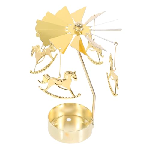 FONDOTIN Rotierender Metall Kerzenhalter Karussell Teelichtkarussell Tischdeko Stabkerzenhalter Windmühle Kreatives Design Goldener Kerzenständer Multifunktionale Dekoration für Zuhause FONDOTIN Rotierender Metall Kerzenhalter Karussell Teelichtkarussell Tischdeko Stabkerzenhalter Windmühle Kreatives Design Goldener Kerzenständer Multifunktionale Dekoration für Zuhause von FONDOTIN