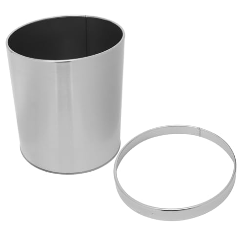 FONDOTIN Runder Edelstahl Müllbehälter Lagig Abfalleimer für Haushalt Badezimmer Wohnzimmer Rostfreier Trash Can mit Stabiler Struktur und Praktischem Design von FONDOTIN
