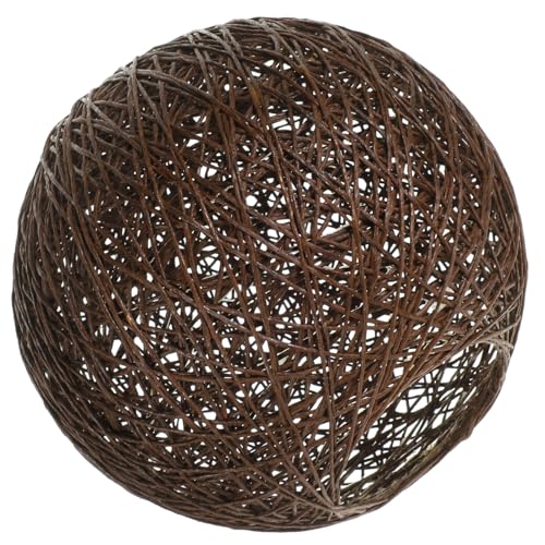 FONDOTIN Runder Rattan Lampenschirm Strapazierfähiger Lampenschirm für Deckenleuchte und Tischlampe Handgefertigter Ersatz Installieren Natürliche Boho Dekoration von FONDOTIN