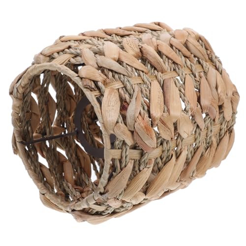 FONDOTIN Rustikaler Handgewebter Lampenschirm aus Naturgras Dekorative Deckenleuchte Weicher Lichtschutz Vielseitig für Wohnzimmer Küche Flur Passend für Fassungen Leicht Montierbar von FONDOTIN