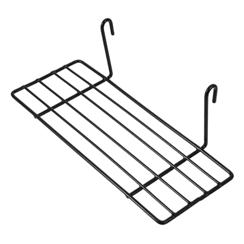 FONDOTIN Schwarzes Drahtgitter Regal Hängeregal Aufbewahrungskorb für Grid Panel Wanddeko Stapelbares Gerades Regal für Küche Bad Büro mit Zusätzlichem Stauraum von FONDOTIN